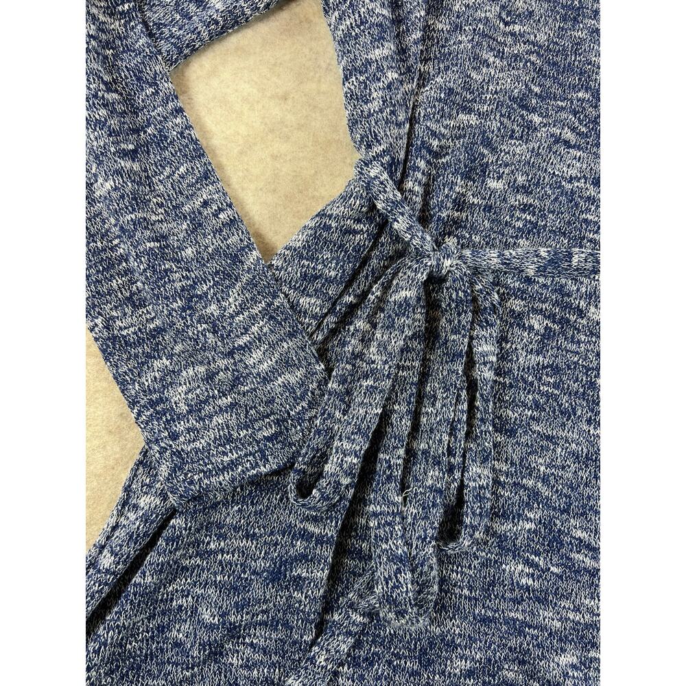 Oh Baby by Motherhood Maternity Space Dye Blue Lightweight Sweater Tie Waist L - Picture 5 of 7